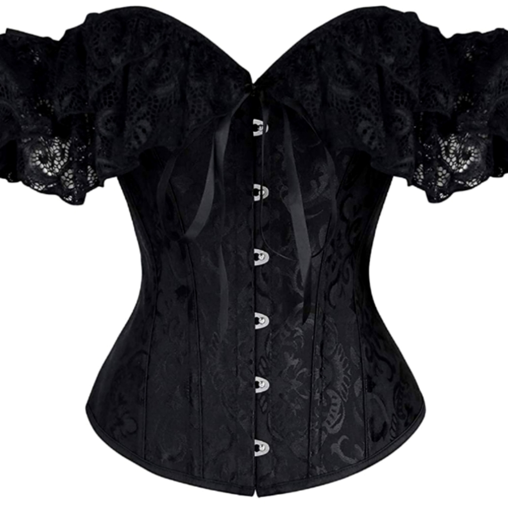 A black overbust corset